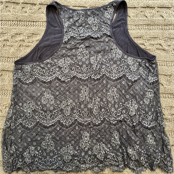 Maurices Navy Blue Lace Tank Top (Women's Plus Size 2) - Picture 4 of 7